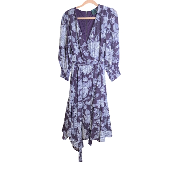 Gabby Skye NWT Faux Wrap Asymmetrical Hem Floral Dress Size 10 - Picture 3 of 14
